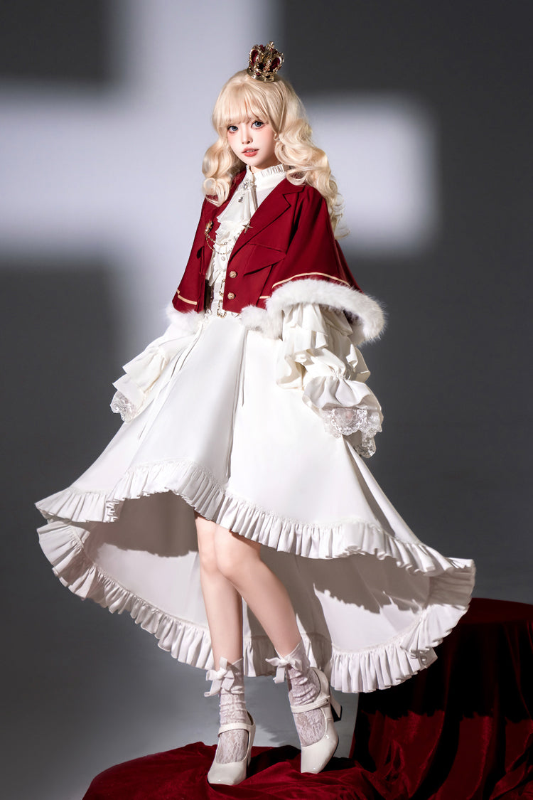 Ivory Ouji Skirt Pants with Ruffled Long Sleeves - Day and Night Song