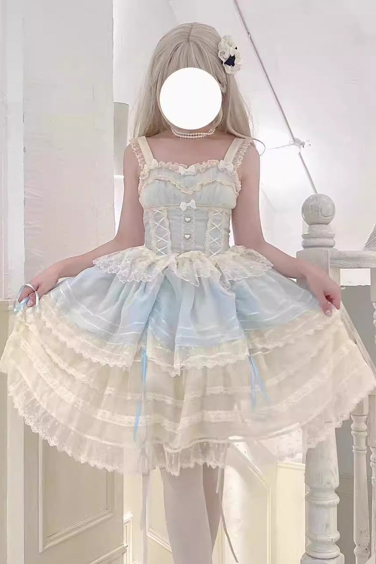 Blue Lemon Sea Salt Ruffled Lace Sweet Princess Jsk Dress