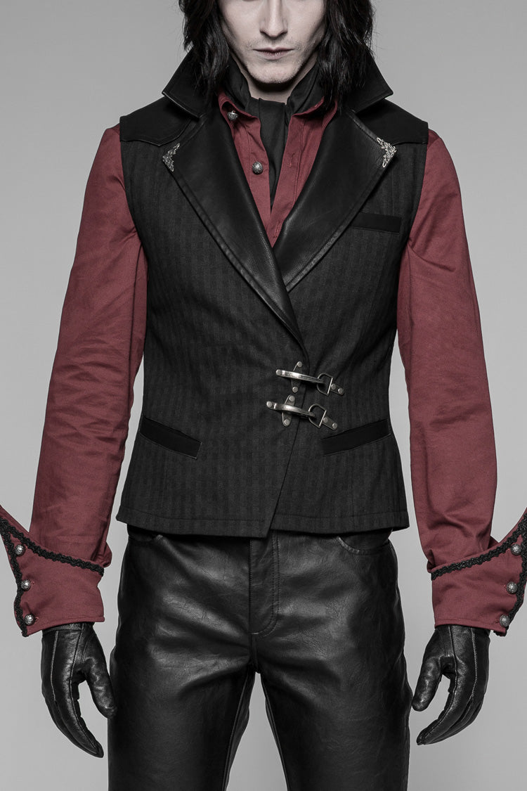 Steampunk Crossover Formal Vest with Metal Buckle