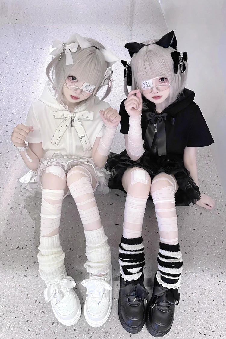 College Lace-Up Sweet Jirai Kei Platforms - 2 Colors