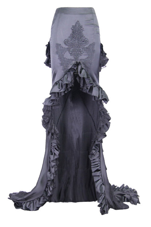 Gothic Half Skirt with Floor Length Flounces