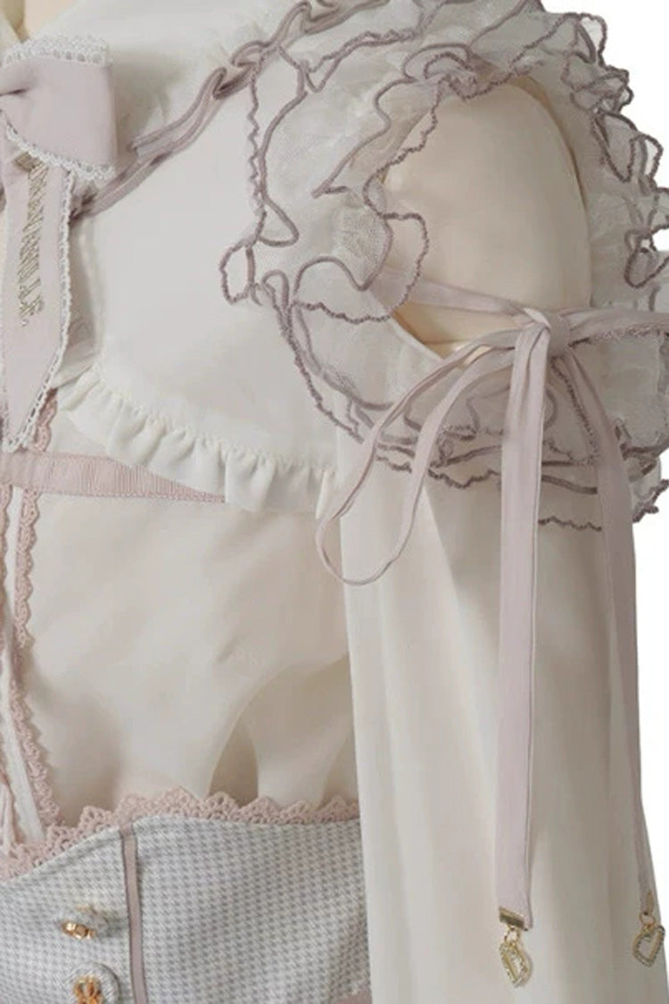 Charming Off-Shoulder Bow-Embellished Two-Piece Outfit with High-Waist Printed Skirt