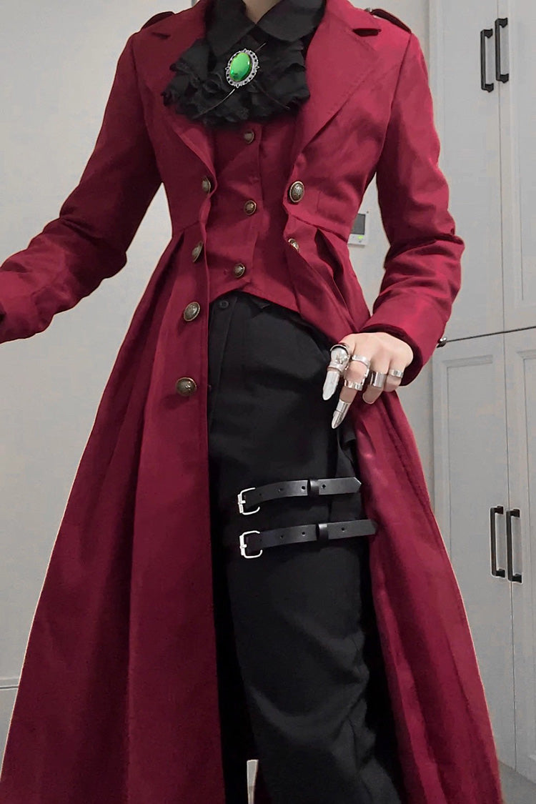 Slim Gothic Trench Coat with Long Sleeves - Paranoid's Punishment, 2 Shades