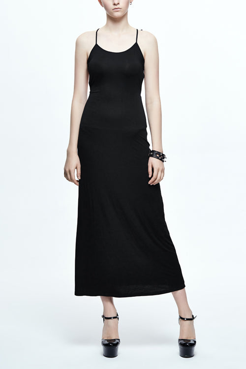 Five-Pointed Star Mid-Length Gothic Slip Dress