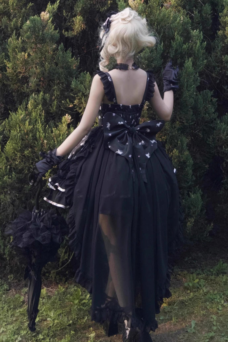 Nocturnal Bow-Adorned Sleeveless Layered JSK - Eros Kiss