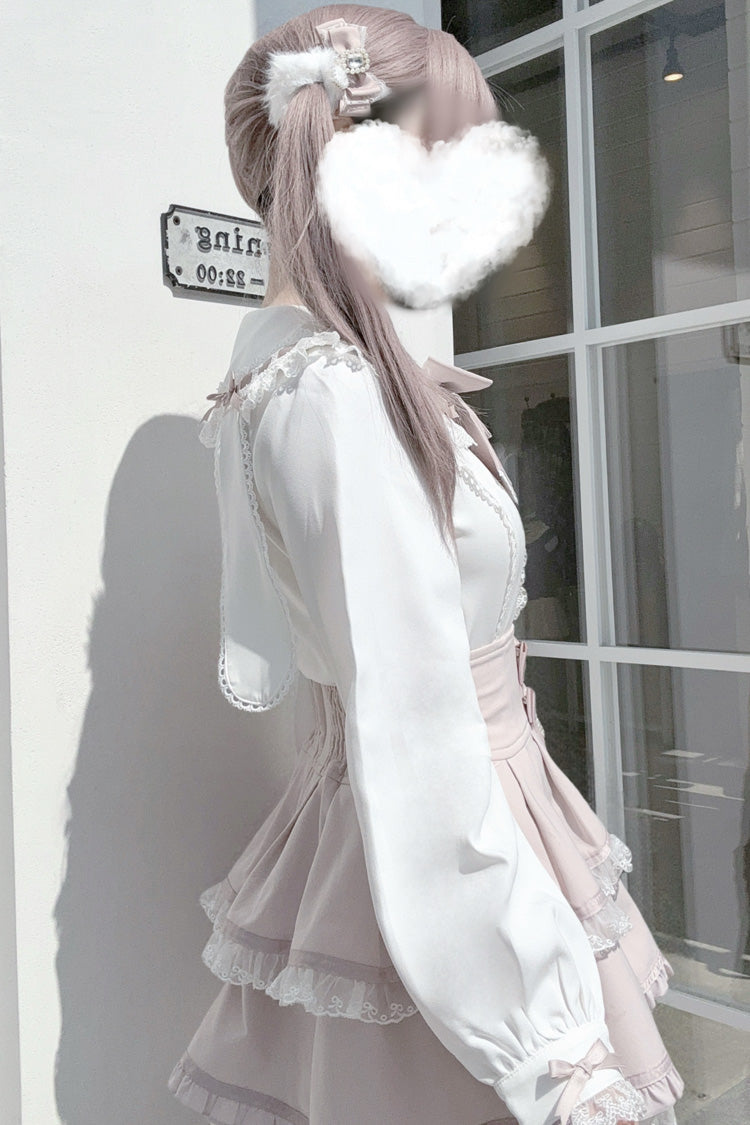 Bunny-Eared Bow and Lace Jirai Blouse in Three Shades
