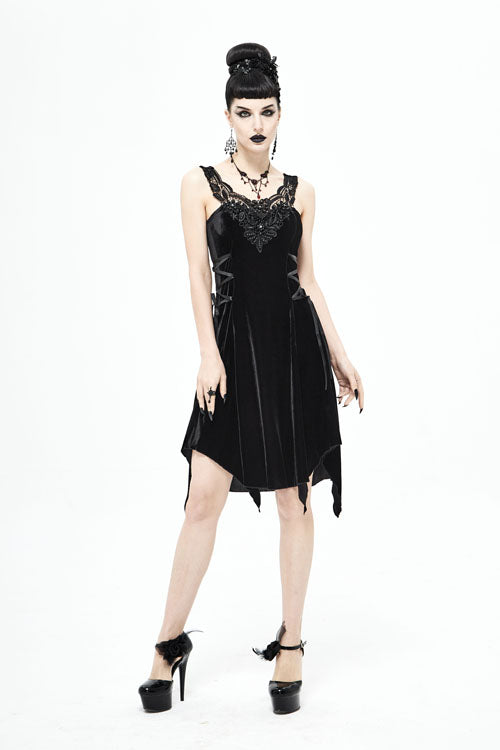 Angular Hem Gothic Dress with Sharp Silhouette