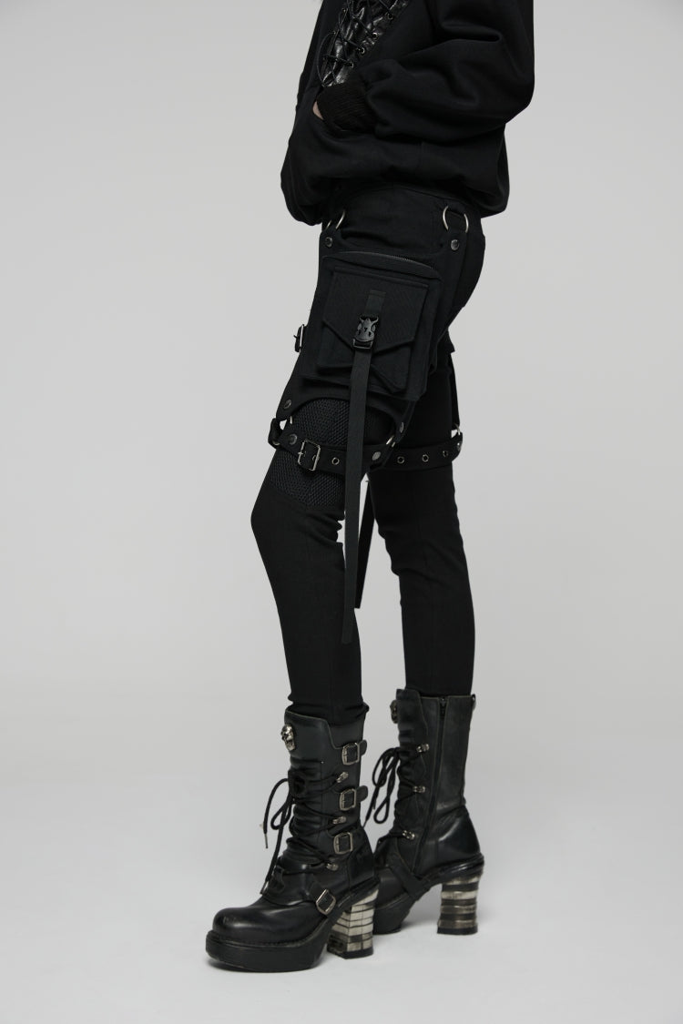 Detachable Eyelet Military Punk Trousers for Women