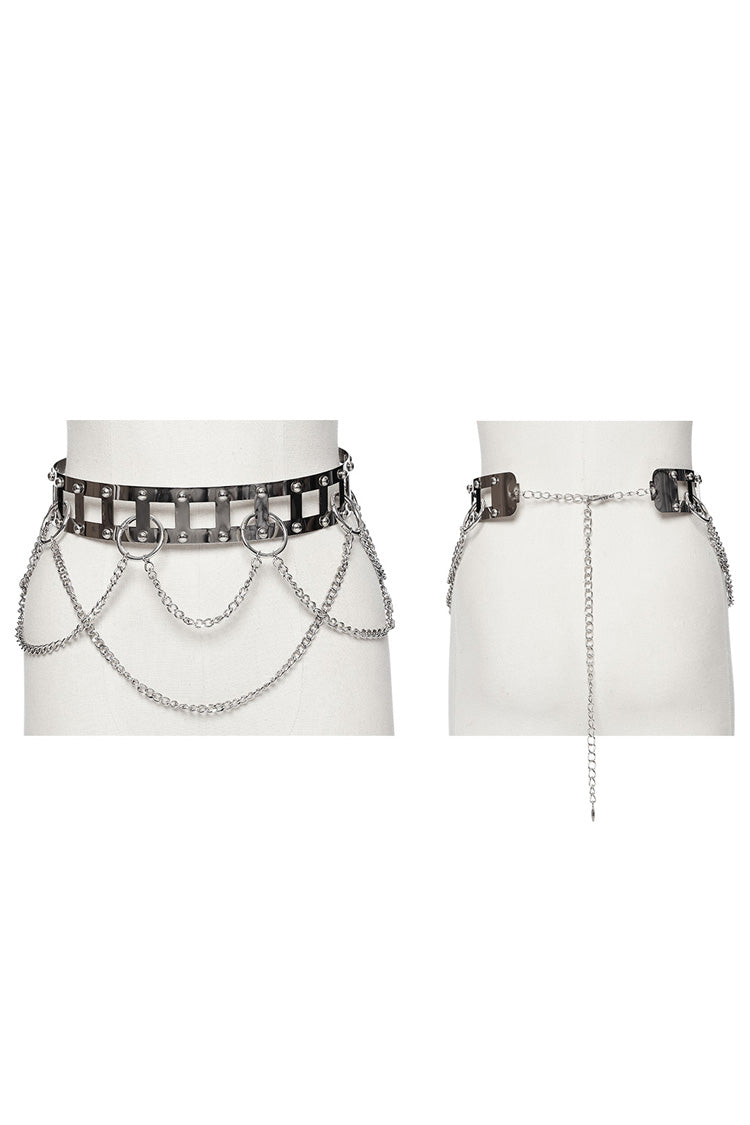 Punk Studded Metal Chain Belt for Women