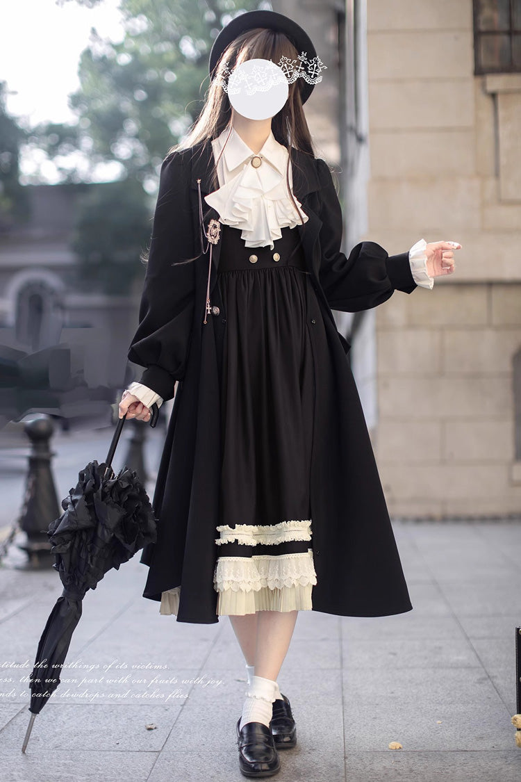 Black Bow Lace Elegant Jumper Dress - Hathaway