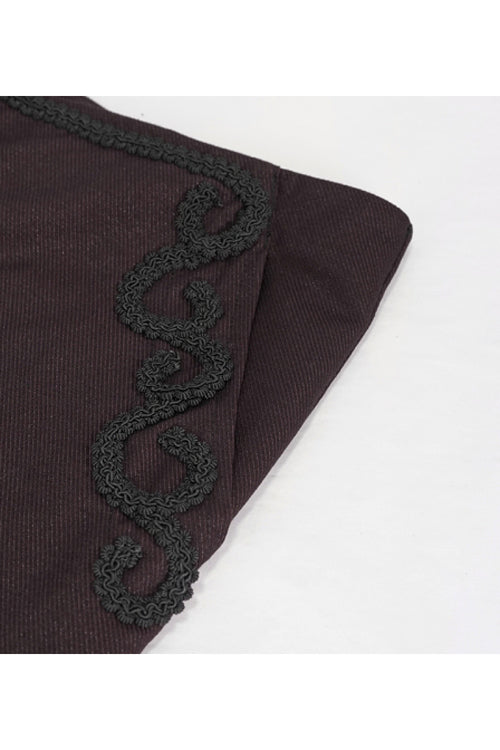 Twill Suit Material Side Pocket Floral Webbing Gothic Men's Pants