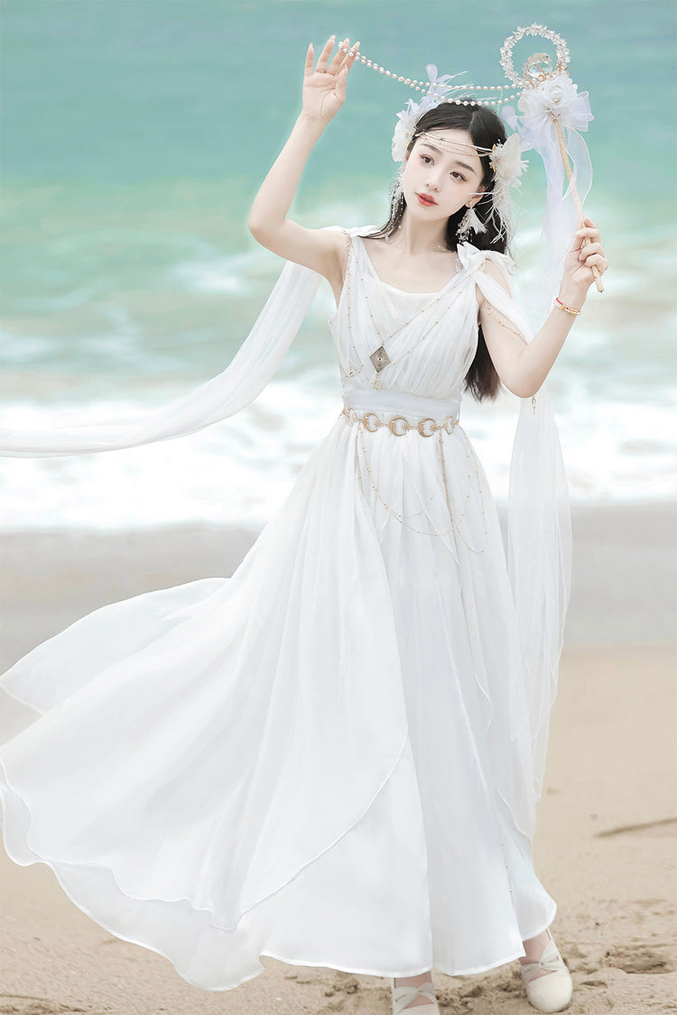 Ivory God's Messenger Greek Style Sleeveless Ruffle Elegant Lolita JSK