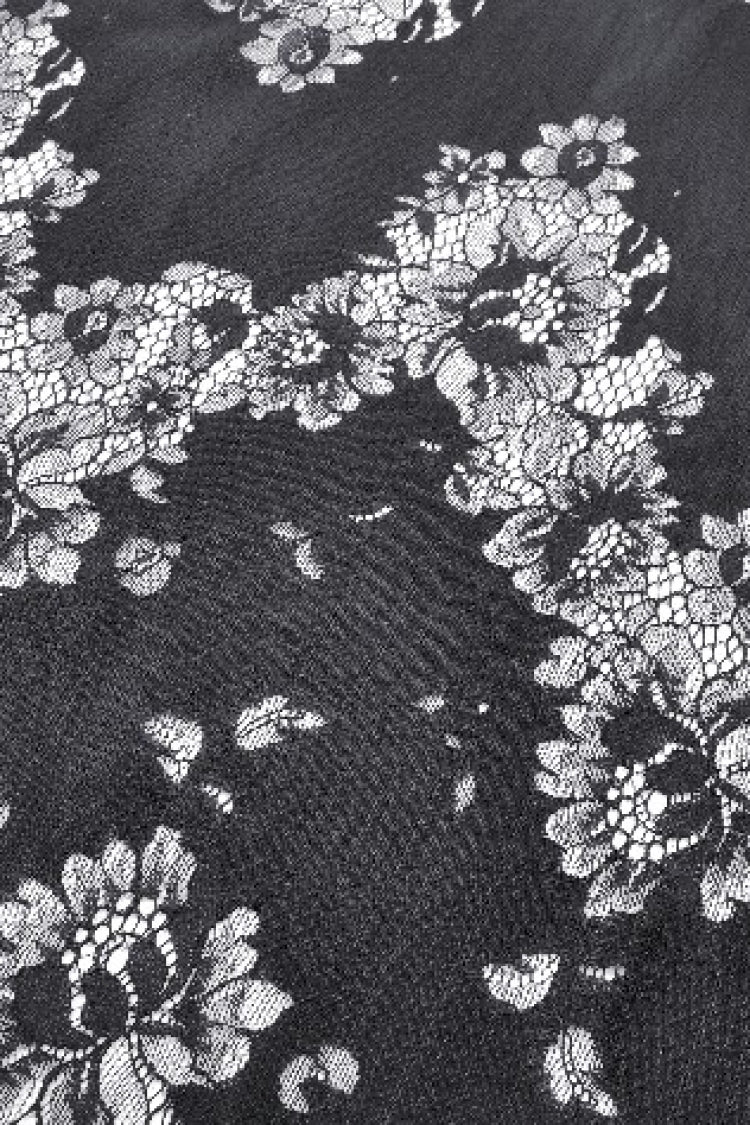 Jet-Black Elegant Robe with Lace Trim and Lacing for Women