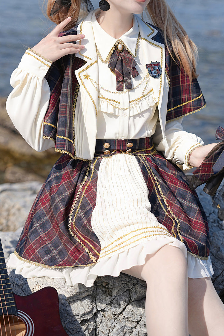 Multi-Color Plaid Ruffle Sweet Lolita Skirt with Idol Style