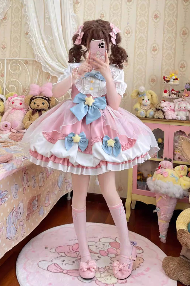 Wishing Star Bowknot JSK Dress with Bud Accents