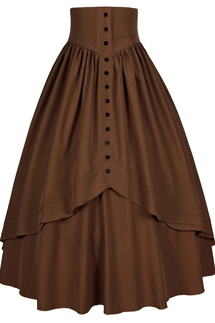 Elegant Gothic Ruffle Victorian Skirt in 8 Hues