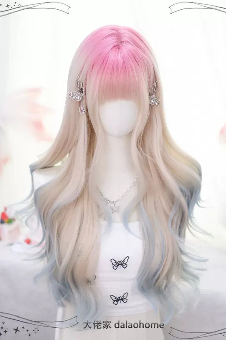 Sweet Lolita Wig with Gradient Multi-Color Curls