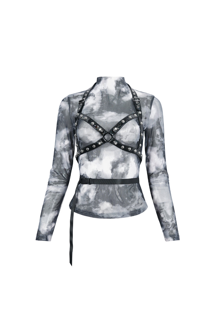 Punk Shirt with Tie-Dye and Straps