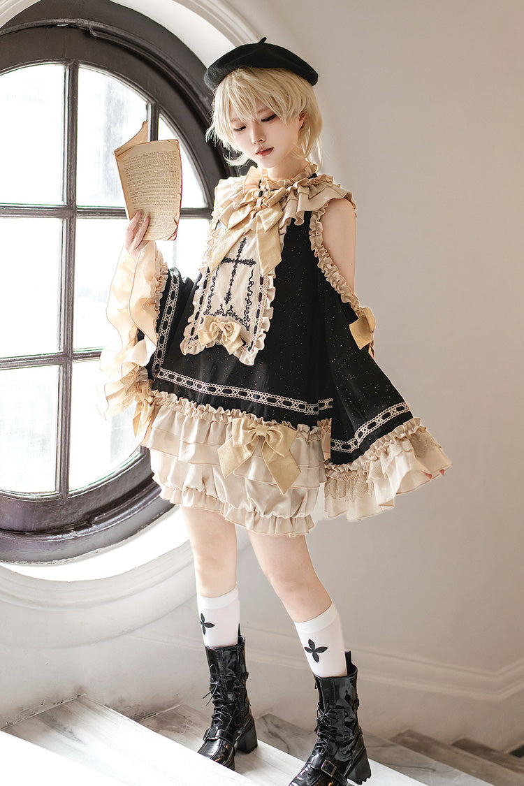 Ouji Lolita Set with Off-Shoulder and Bow