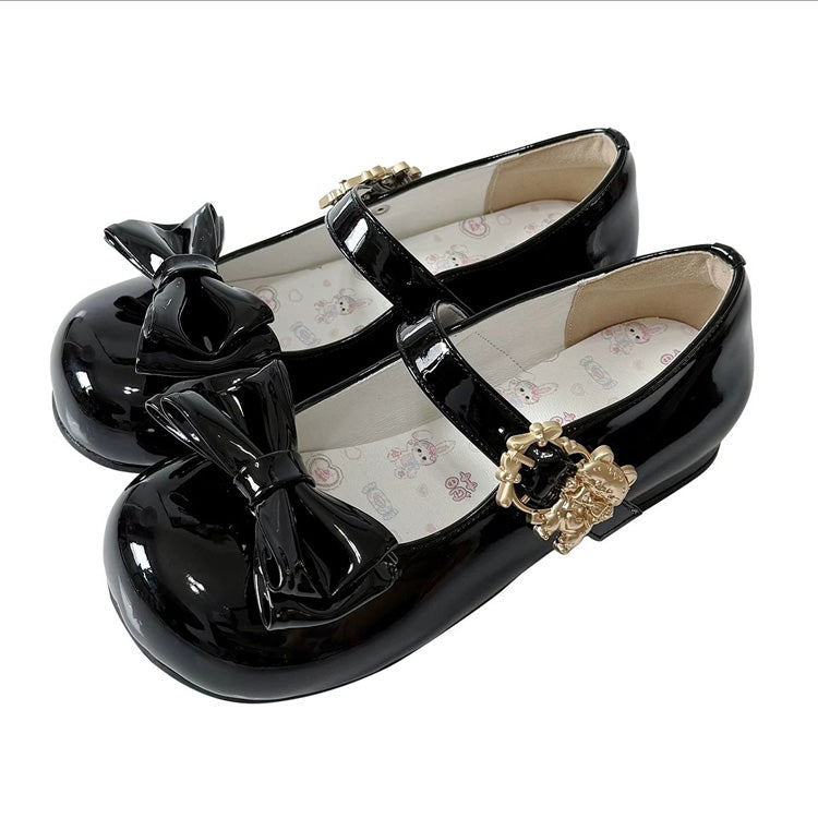 Ribbon Rounded-Toe Low-Heel Girly Lolita Mary Janes - 4 Shades