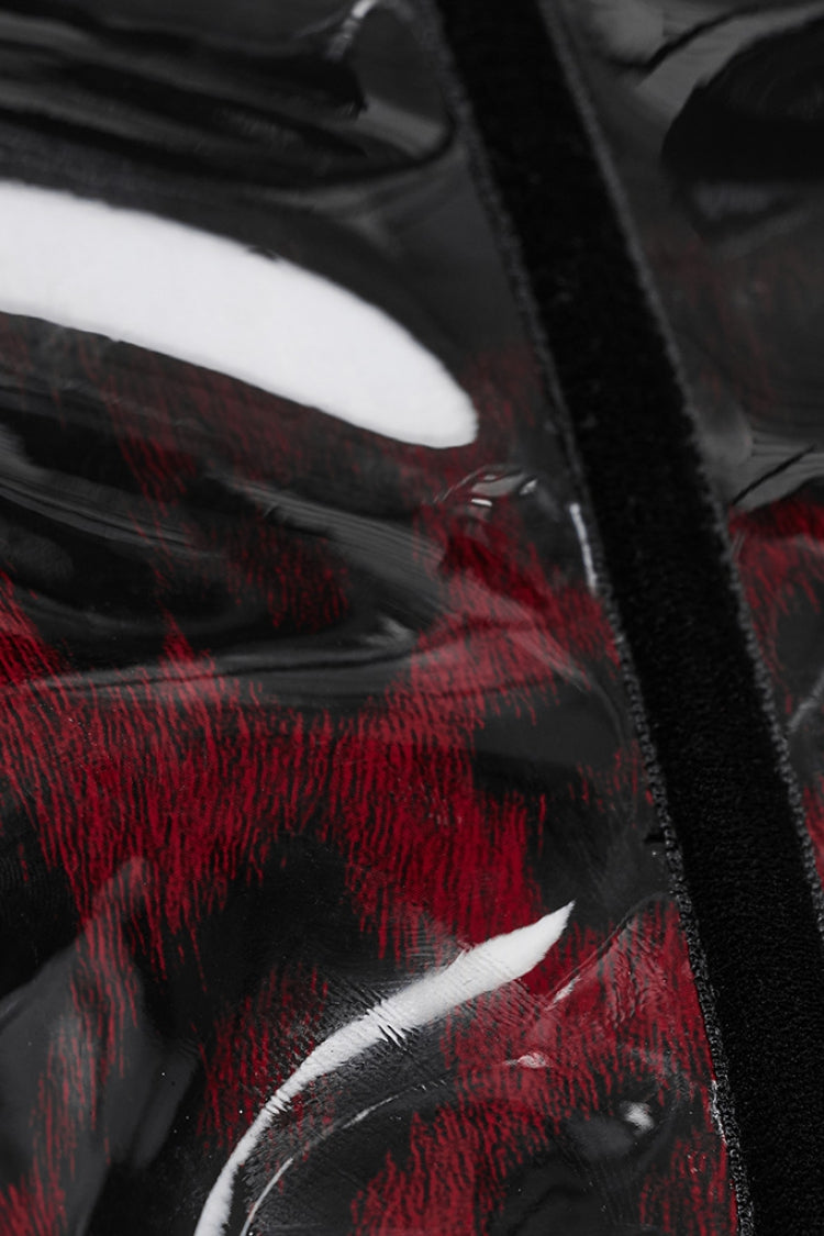 Crimson & Noir Patent Leather Underbust Corset with Gradient Finish