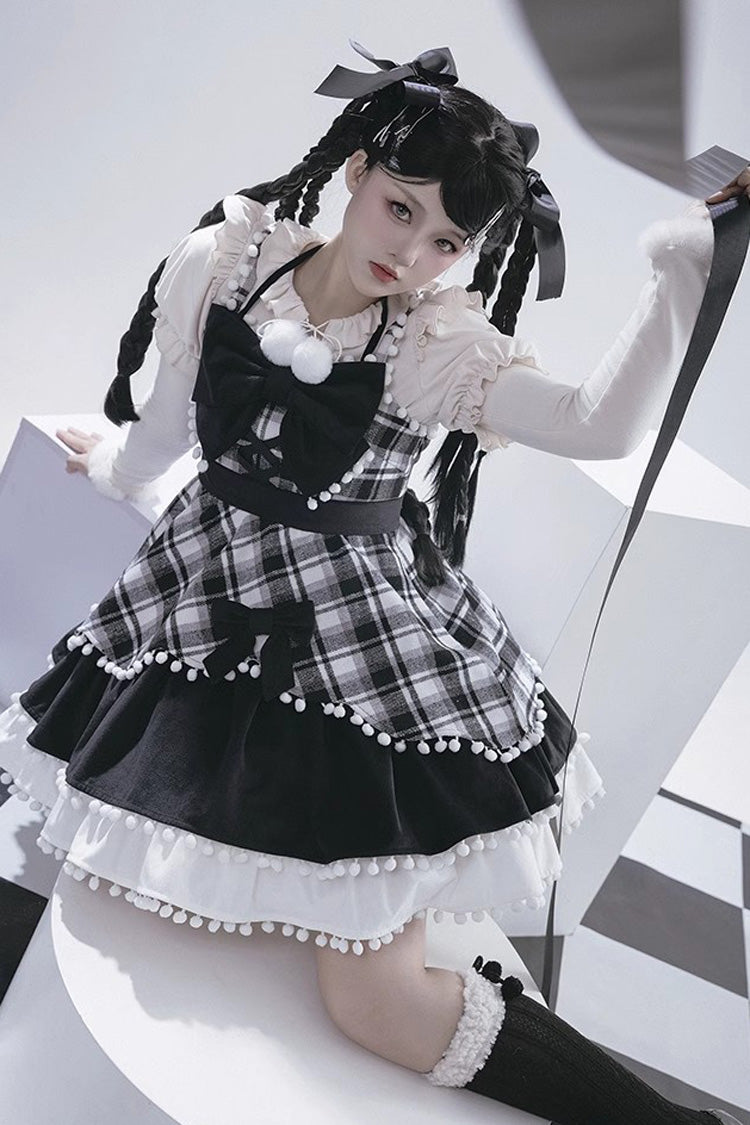 Confession Function Multi-Layer Ruffle Bowknot Color Block Sweet Lolita Jsk Dress
