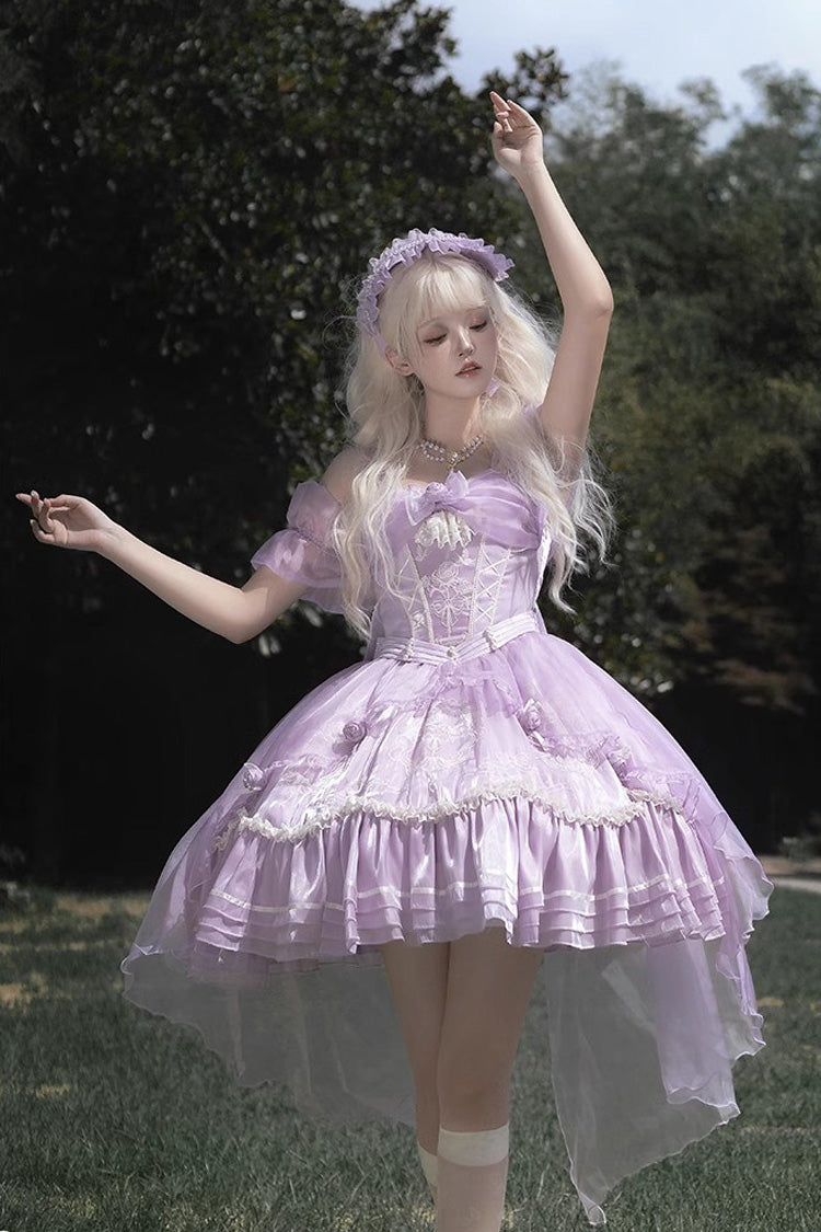 Violet Music Box Ruffled Bow Ballet Elegant Doll Dress