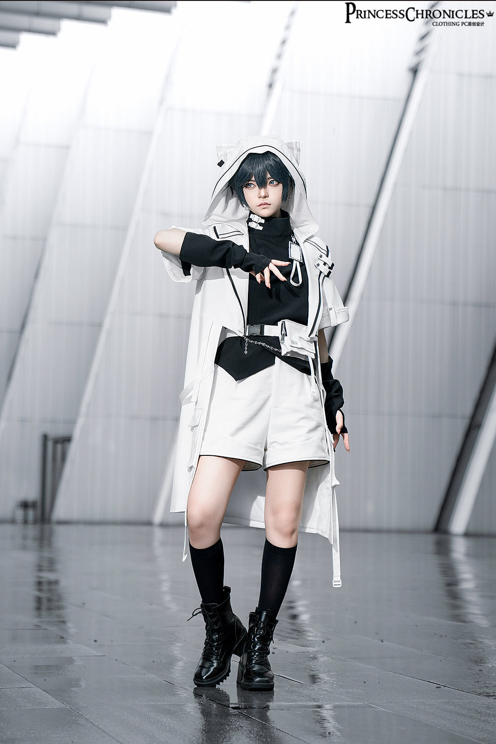 Ivory Cat Ear Prince Coat with Ouji Fashion Style - White Cat