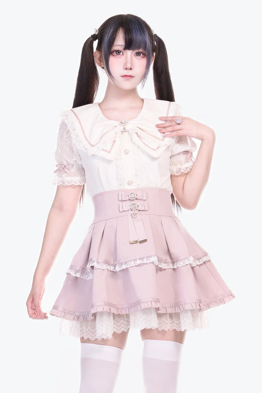 Fruit Candy Ruffle Bowknot Lace Skirt in 5 Colors