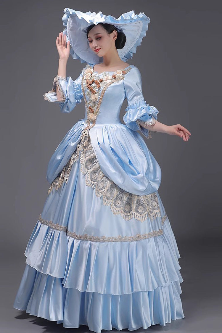 Blue 3D Floral Ruffled Cardigan - Sweet Vintage Victorian Dress