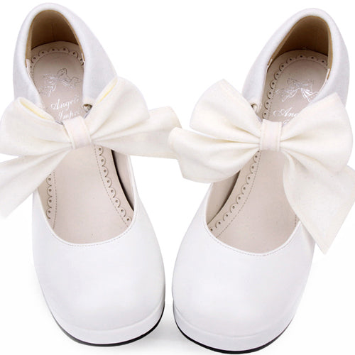 Big Bowknot Sweet Lolita Shoes - Round Toe Style