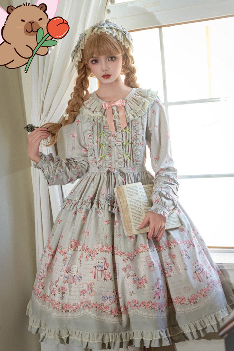 Floral Ruffle Plus Size Dress - Elegant Lolita