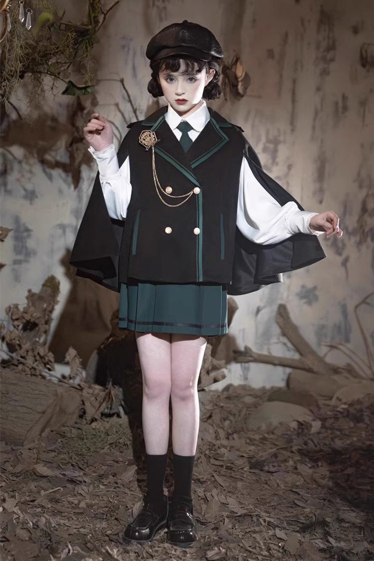 Magic Academy Lapel Collar Vintage College Lolita Skirt Set