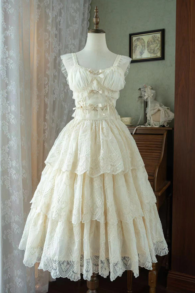 Ivory Triple-Layer Sweet Skirt with Bow - Tidal