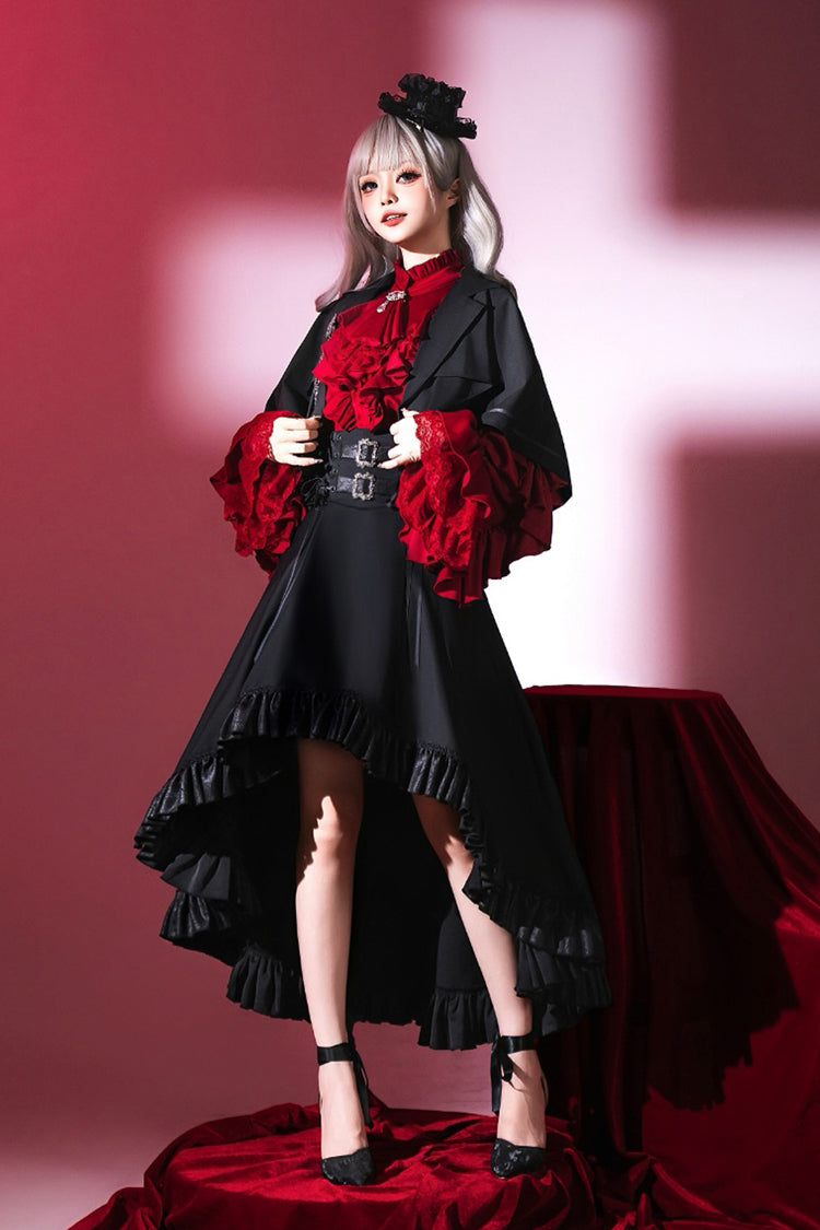 Noir Long-Sleeve Ruffled Ouji Skirt and Blouse - Day and Night Song