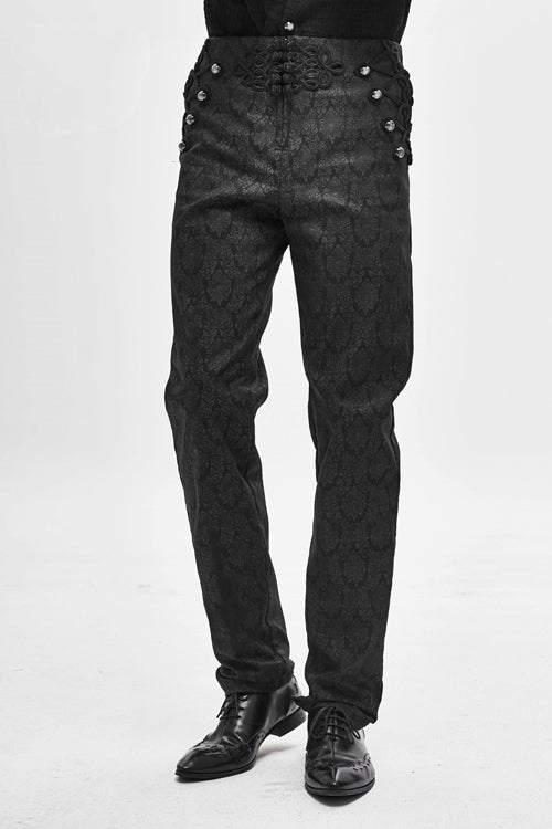 Elegant Fancy Gothic Trousers with Pattern for Men