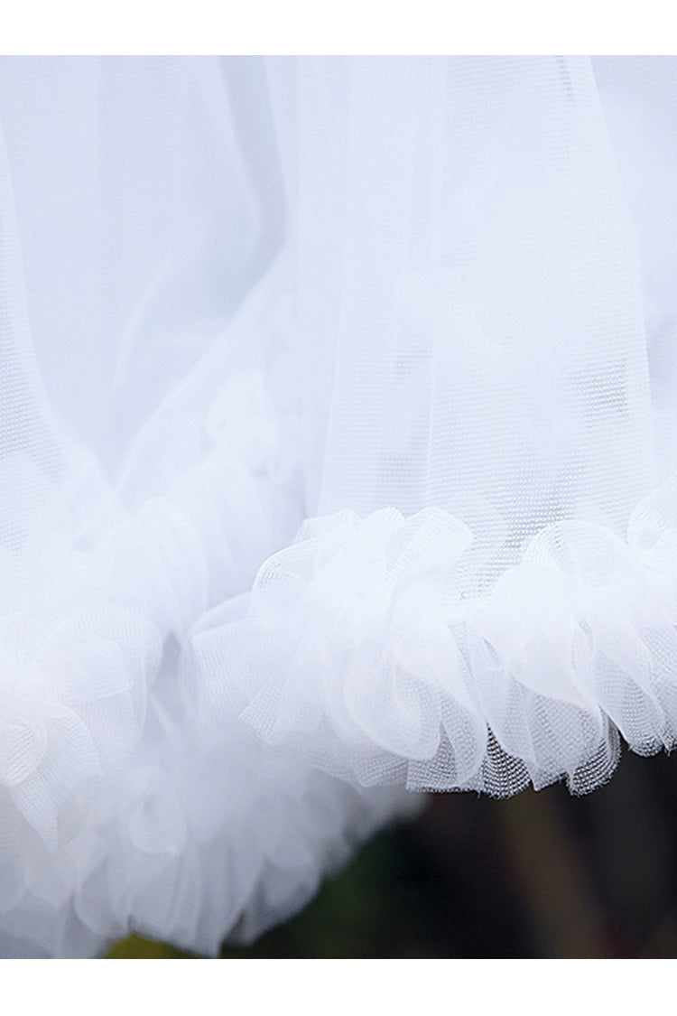 White Cotton Super Fluffy Soft Candy Sweet Petticoat Skirt