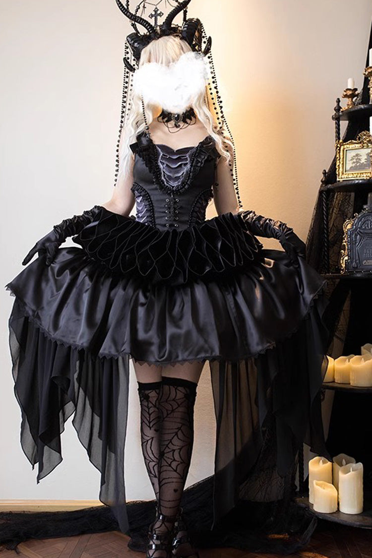 Black Goat of the Forest Lace Up Gothic Elegant Lolita Dress
