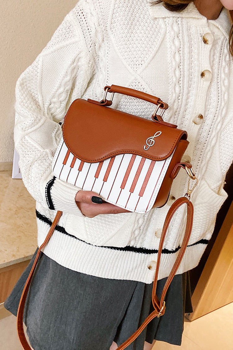 Piano Notes Embroidered Shoulder Bag