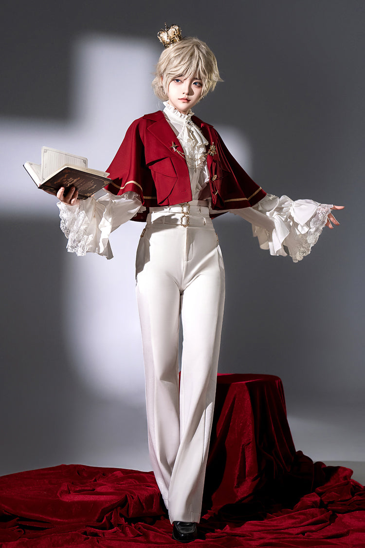 Ivory Ouji Skirt Pants with Ruffled Long Sleeves - Day and Night Song