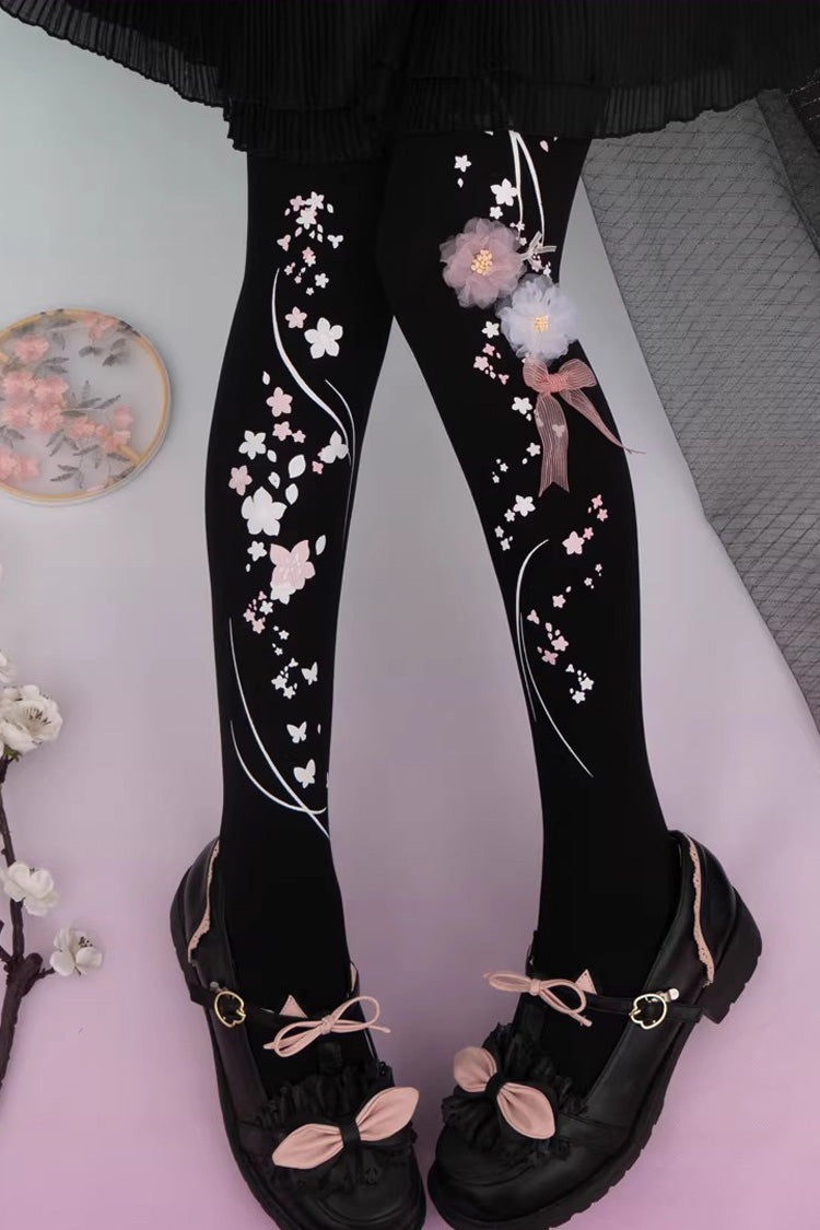 Peach Blossom Fragrance Gorgeous Chinese Style Lolita Tights