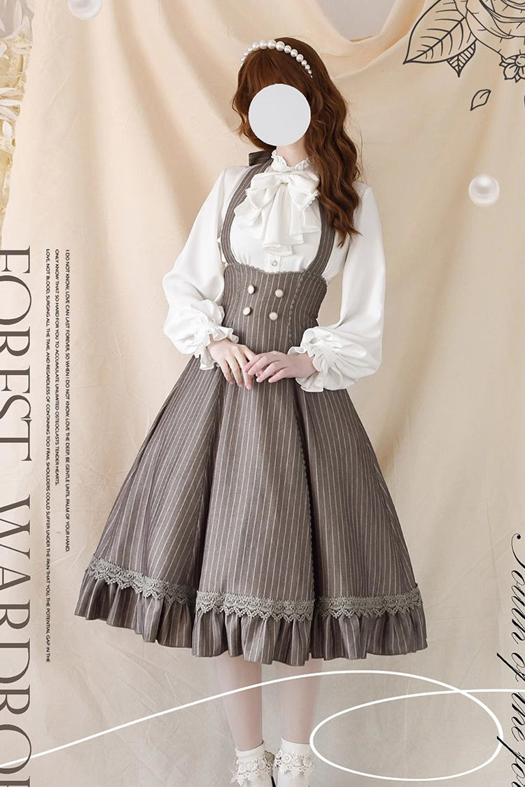 Vintage Halter Ruffle Striped JSK in 4 Shades - South of The Forest