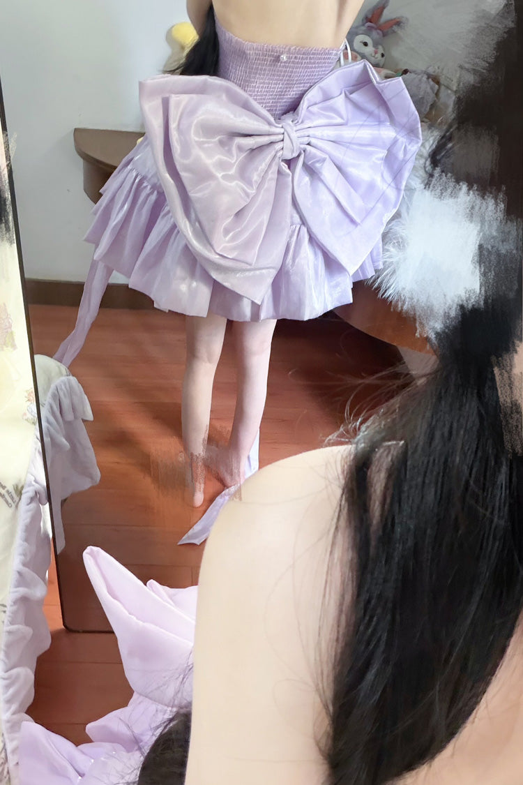 Violet Twin Spirits Sleeveless Ruffled Bow Lace-Up Princess Lolita Gown