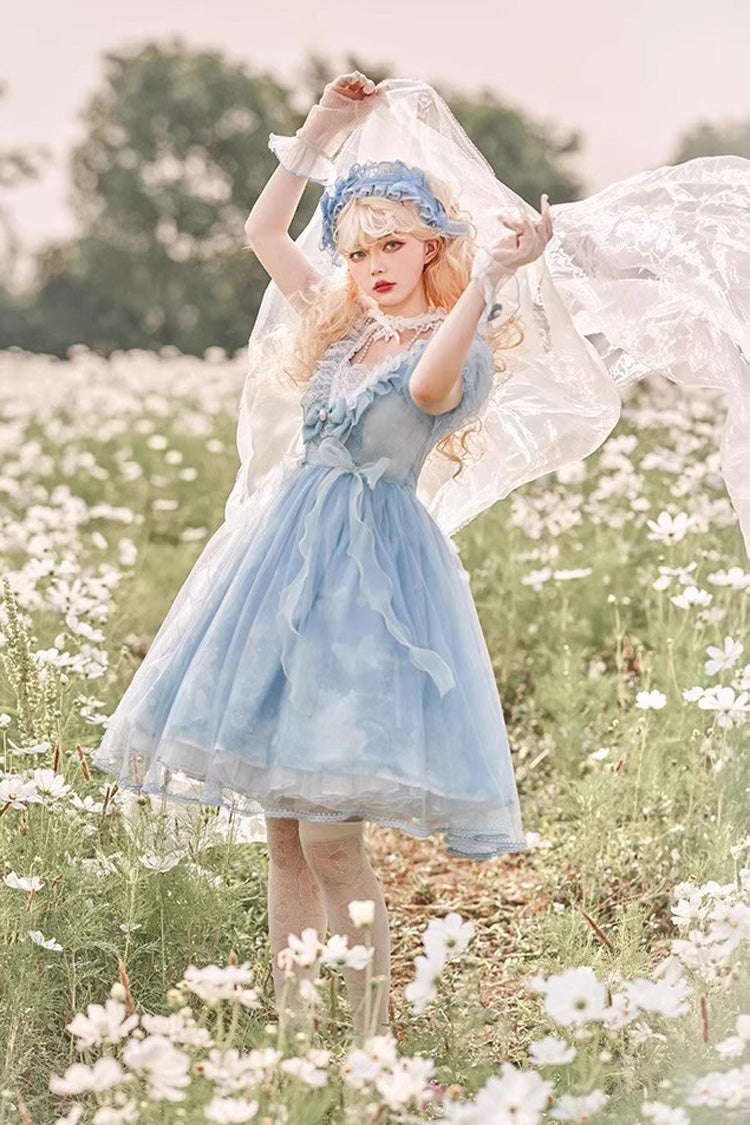 Planet Butterfly Printed Gothic Lolita Dress - Bowknot Classic