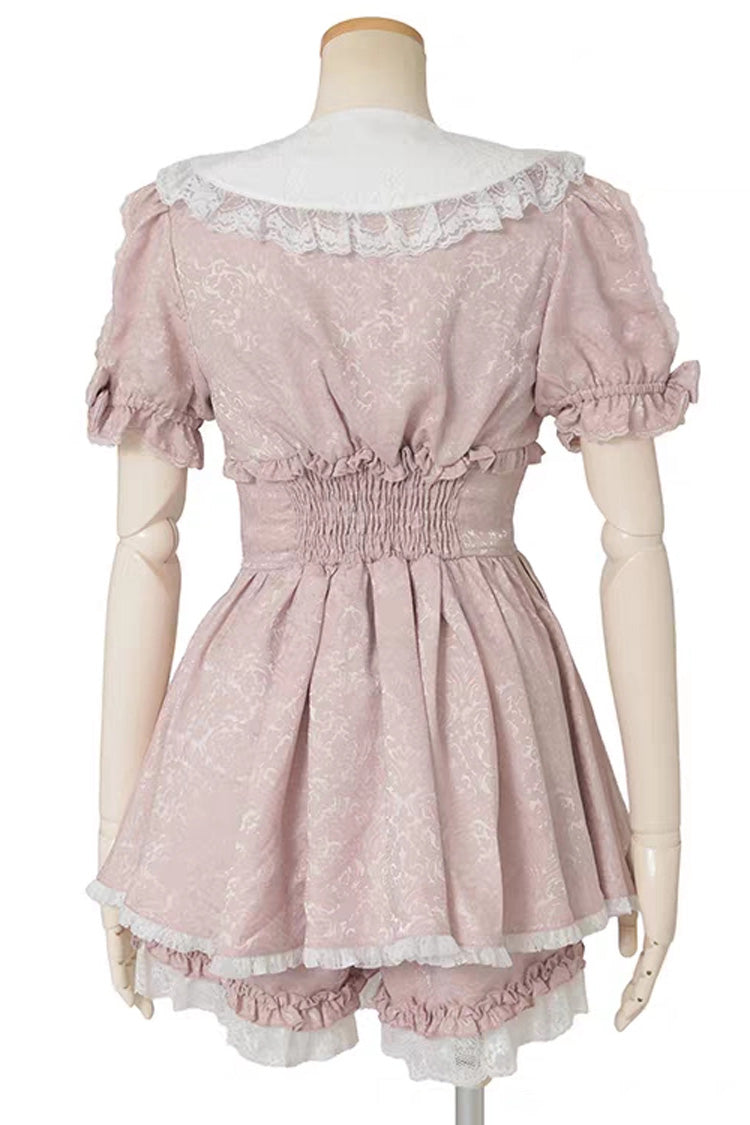 Jacquard Ruffle Bow Dress Set - Plus Size Lolita