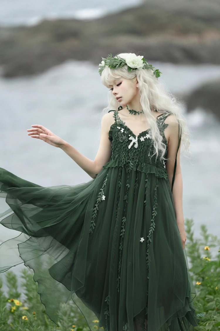 Emerald Forest Asymmetric Hem Sweet Chinese Jumper