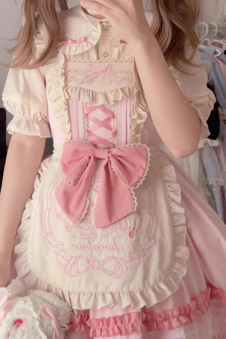 Chocolate Ruffle Bow Mille Crepe Jsk Dress - Sweet Princess Lolita