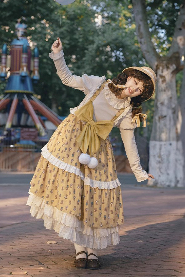 Ivory Round Collar Long Sleeved Ruffled Sweet Lolita Dress
