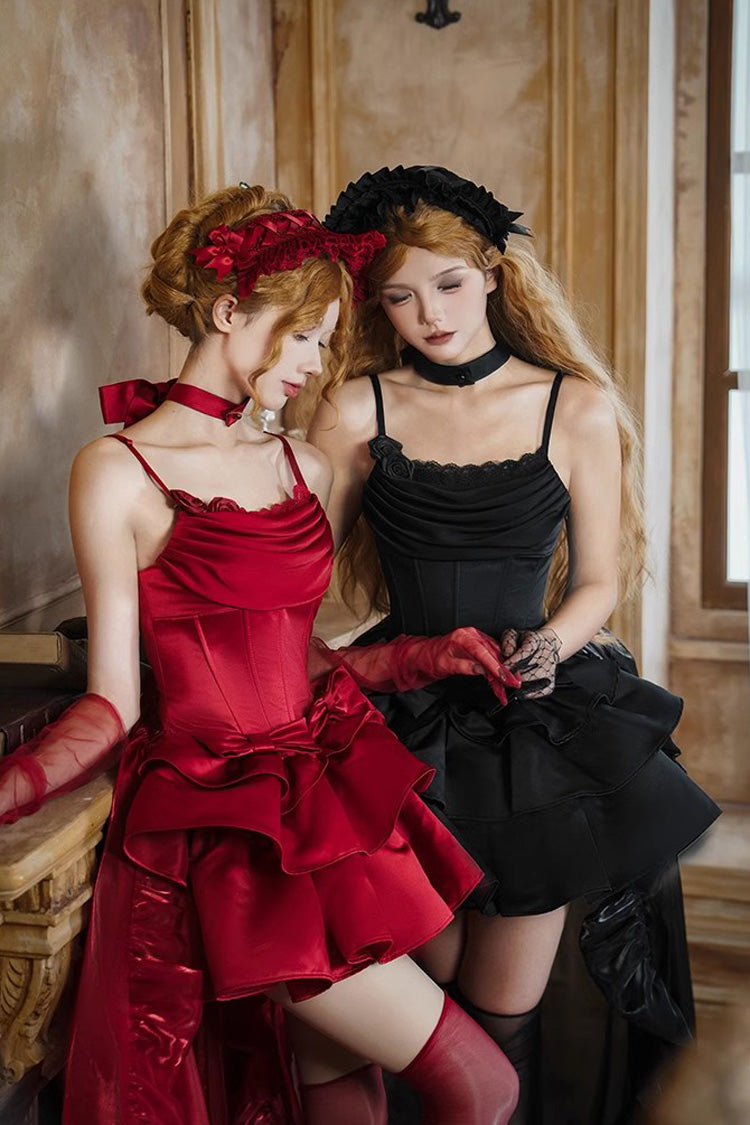Onyx Ruffled Sleeveless Duet JSK with Bows - Duet