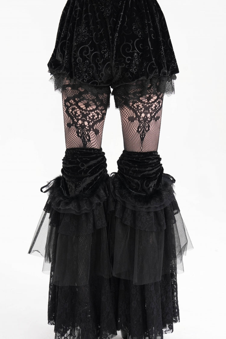 Gothic Black Lace Mesh Women's Edgy Shorts